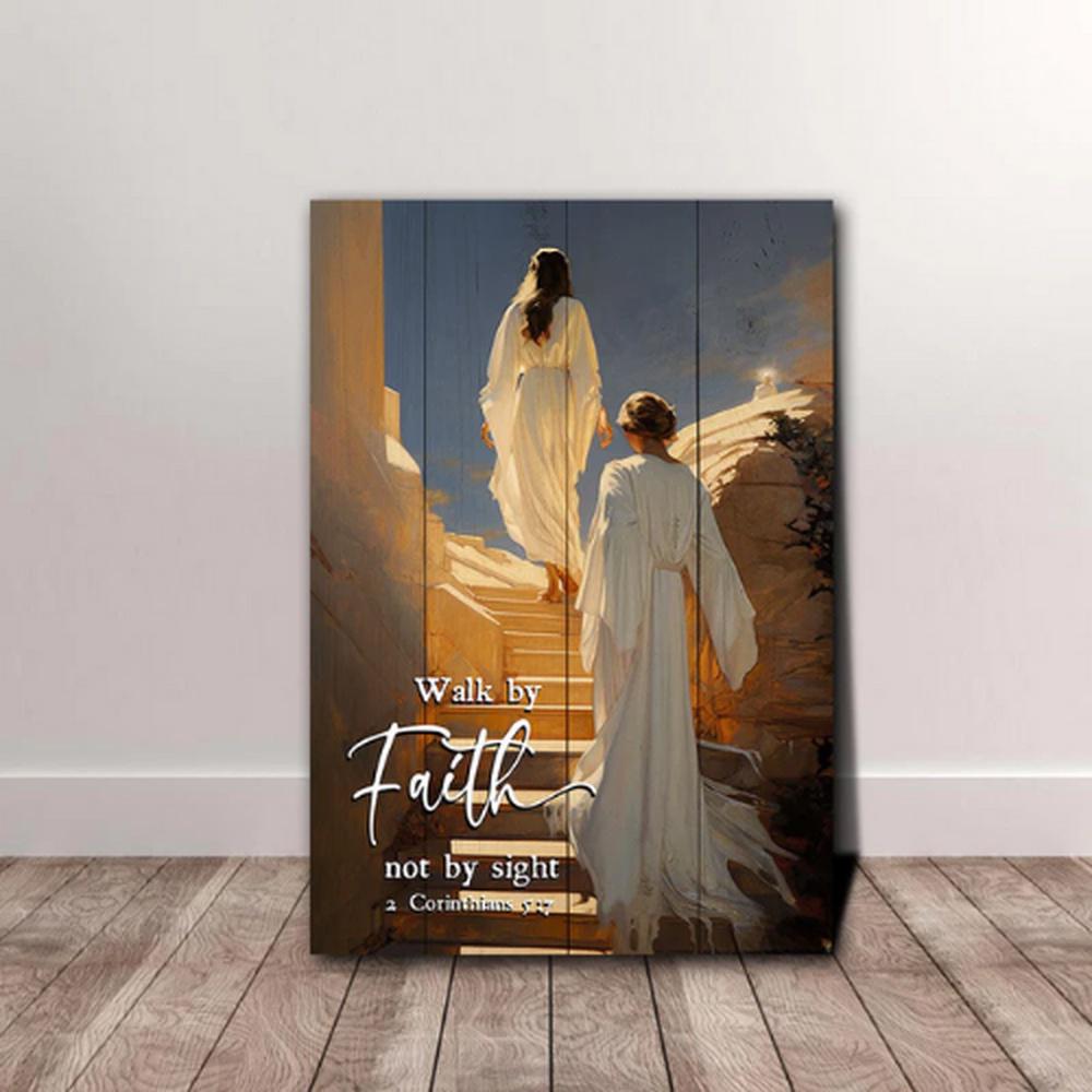 Walking with Jesus to Heaven Canvas Poster Wall Art Walking with Jesus to Heaven Canvas Poster Wall Art